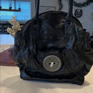 Diesel Black Leather shoulder toe Bag